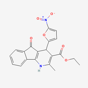 molecular formula C20H16N2O6 B4983204 ethyl 2-methyl-4-(5-nitro-2-furyl)-5-oxo-4,5-dihydro-1H-indeno[1,2-b]pyridine-3-carboxylate 