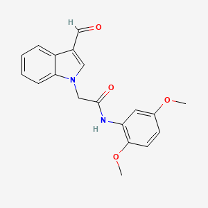 molecular formula C19H18N2O4 B4983218 N-(2,5-dimethoxyphenyl)-2-(3-formyl-1H-indol-1-yl)acetamide 