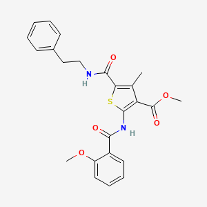 molecular formula C24H24N2O5S B4983219 methyl 2-[(2-methoxybenzoyl)amino]-4-methyl-5-{[(2-phenylethyl)amino]carbonyl}-3-thiophenecarboxylate 