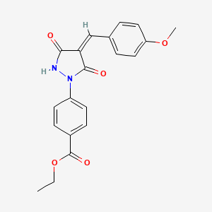 molecular formula C20H18N2O5 B4983235 ethyl 4-[4-(4-methoxybenzylidene)-3,5-dioxo-1-pyrazolidinyl]benzoate 