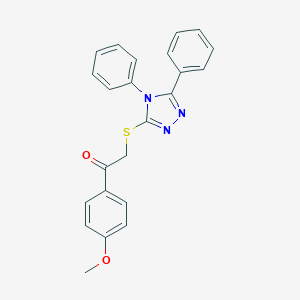 molecular formula C23H19N3O2S B498324 2-[(4,5-diphenyl-4H-1,2,4-triazol-3-yl)sulfanyl]-1-(4-methoxyphenyl)ethanone 