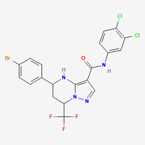 molecular formula C20H14BrCl2F3N4O B4983242 5-(4-bromophenyl)-N-(3,4-dichlorophenyl)-7-(trifluoromethyl)-4,5,6,7-tetrahydropyrazolo[1,5-a]pyrimidine-3-carboxamide 