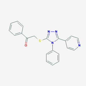 molecular formula C21H16N4OS B498325 1-phenyl-2-((4-phenyl-5-(pyridin-4-yl)-4H-1,2,4-triazol-3-yl)thio)ethanone CAS No. 325694-03-9