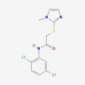 molecular formula C12H11Cl2N3OS B498328 N-(2,5-dichlorophenyl)-2-[(1-methyl-1H-imidazol-2-yl)sulfanyl]acetamide 