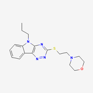 molecular formula C18H23N5OS B4983285 3-{[2-(4-morpholinyl)ethyl]thio}-5-propyl-5H-[1,2,4]triazino[5,6-b]indole 