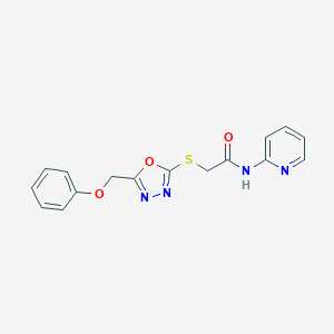 molecular formula C16H14N4O3S B498333 2-{[5-(phenoxymethyl)-1,3,4-oxadiazol-2-yl]sulfanyl}-N-(2-pyridinyl)acetamide 
