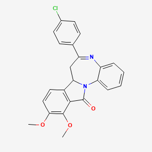 molecular formula C24H19ClN2O3 B4983348 6-(4-chlorophenyl)-10,11-dimethoxy-7,7a-dihydro-12H-isoindolo[2,1-a][1,5]benzodiazepin-12-one 