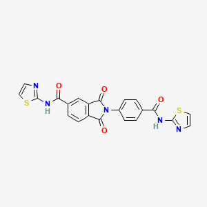 molecular formula C22H13N5O4S2 B4983363 1,3-dioxo-N-1,3-thiazol-2-yl-2-{4-[(1,3-thiazol-2-ylamino)carbonyl]phenyl}-5-isoindolinecarboxamide 