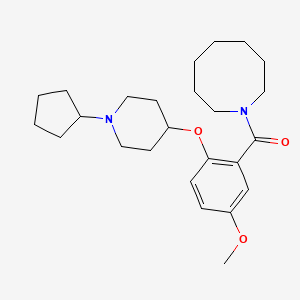 molecular formula C25H38N2O3 B4983401 1-{2-[(1-cyclopentyl-4-piperidinyl)oxy]-5-methoxybenzoyl}azocane 