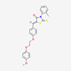 molecular formula C26H23NO4S2 B4983408 5-{4-[2-(4-methoxyphenoxy)ethoxy]benzylidene}-3-(2-methylphenyl)-2-thioxo-1,3-thiazolidin-4-one 