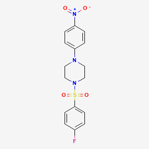 molecular formula C16H16FN3O4S B4983415 1-[(4-fluorophenyl)sulfonyl]-4-(4-nitrophenyl)piperazine CAS No. 5531-92-0