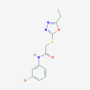 molecular formula C12H12BrN3O2S B498342 N-(3-bromophenyl)-2-[(5-ethyl-1,3,4-oxadiazol-2-yl)sulfanyl]acetamide 