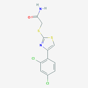 molecular formula C11H8Cl2N2OS2 B498343 2-{[4-(2,4-Dichlorophenyl)-1,3-thiazol-2-yl]sulfanyl}acetamide 