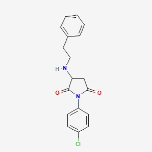 molecular formula C18H17ClN2O2 B4983438 1-(4-chlorophenyl)-3-[(2-phenylethyl)amino]-2,5-pyrrolidinedione 