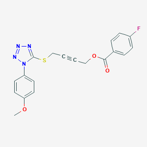 molecular formula C19H15FN4O3S B498344 4-{[1-(4-methoxyphenyl)-1H-tetraazol-5-yl]sulfanyl}-2-butynyl 4-fluorobenzoate 