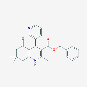 molecular formula C25H26N2O3 B4983443 benzyl 2,7,7-trimethyl-5-oxo-4-(3-pyridinyl)-1,4,5,6,7,8-hexahydro-3-quinolinecarboxylate 