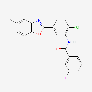 N-[2-chloro-5-(5-methyl-1,3-benzoxazol-2-yl)phenyl]-3-iodobenzamide