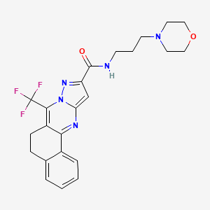 molecular formula C23H24F3N5O2 B4983469 N-[3-(4-morpholinyl)propyl]-7-(trifluoromethyl)-5,6-dihydrobenzo[h]pyrazolo[5,1-b]quinazoline-10-carboxamide 
