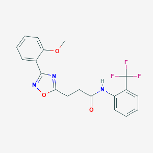 molecular formula C19H16F3N3O3 B498347 3-[3-(2-methoxyphenyl)-1,2,4-oxadiazol-5-yl]-N-[2-(trifluoromethyl)phenyl]propanamide CAS No. 835894-35-4