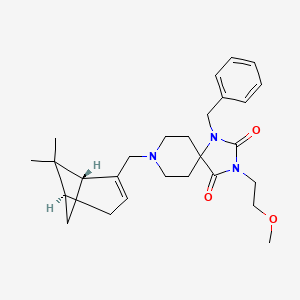 molecular formula C27H37N3O3 B4983472 1-benzyl-8-{[(1R,5S)-6,6-dimethylbicyclo[3.1.1]hept-2-en-2-yl]methyl}-3-(2-methoxyethyl)-1,3,8-triazaspiro[4.5]decane-2,4-dione 
