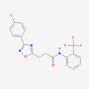 molecular formula C18H13ClF3N3O2 B498348 3-[3-(4-chlorophenyl)-1,2,4-oxadiazol-5-yl]-N-[2-(trifluoromethyl)phenyl]propanamide CAS No. 892676-42-5