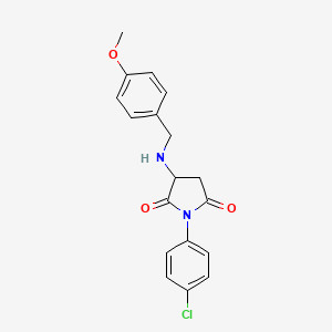 molecular formula C18H17ClN2O3 B4983545 1-(4-chlorophenyl)-3-[(4-methoxybenzyl)amino]-2,5-pyrrolidinedione 