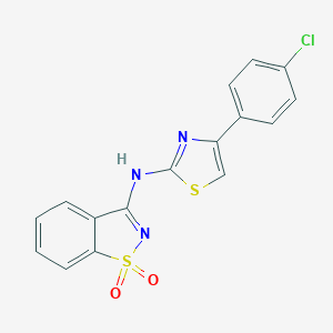 N-[4-(4-chlorophenyl)-1,3-thiazol-2-yl]-1,2-benzothiazol-3-amine 1,1-dioxide