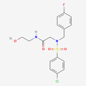 molecular formula C17H18ClFN2O4S B4983570 N~2~-[(4-chlorophenyl)sulfonyl]-N~2~-(4-fluorobenzyl)-N~1~-(2-hydroxyethyl)glycinamide 