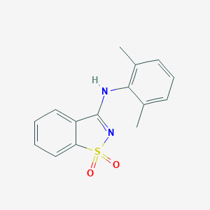 molecular formula C15H14N2O2S B498358 N-(2,6-dimethylphenyl)-1,2-benzothiazol-3-amine 1,1-dioxide CAS No. 65923-05-9