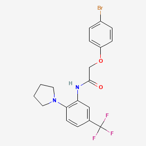 molecular formula C19H18BrF3N2O2 B4983583 2-(4-bromophenoxy)-N-[2-(1-pyrrolidinyl)-5-(trifluoromethyl)phenyl]acetamide 