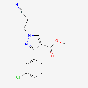 molecular formula C14H12ClN3O2 B4983596 methyl 3-(3-chlorophenyl)-1-(2-cyanoethyl)-1H-pyrazole-4-carboxylate 