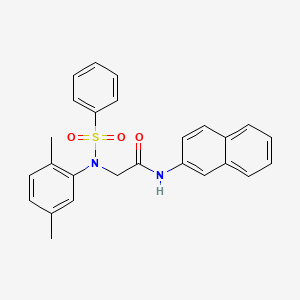 molecular formula C26H24N2O3S B4983600 N~2~-(2,5-dimethylphenyl)-N~1~-2-naphthyl-N~2~-(phenylsulfonyl)glycinamide 
