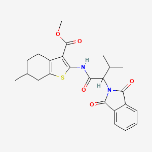 molecular formula C24H26N2O5S B4983607 methyl 2-{[2-(1,3-dioxo-1,3-dihydro-2H-isoindol-2-yl)-3-methylbutanoyl]amino}-6-methyl-4,5,6,7-tetrahydro-1-benzothiophene-3-carboxylate 