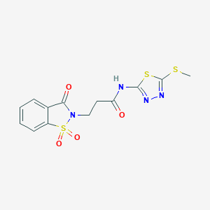 3-(1,1-dioxido-3-oxo-1,2-benzisothiazol-2(3H)-yl)-N-[5-(methylsulfanyl)-1,3,4-thiadiazol-2-yl]propanamide