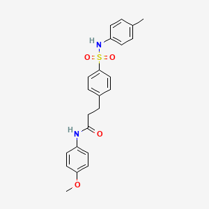 molecular formula C23H24N2O4S B4983630 N-(4-methoxyphenyl)-3-(4-{[(4-methylphenyl)amino]sulfonyl}phenyl)propanamide 