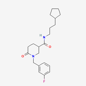 N-(3-cyclopentylpropyl)-1-(3-fluorobenzyl)-6-oxo-3-piperidinecarboxamide