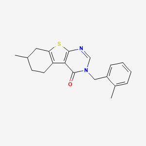 molecular formula C19H20N2OS B4983656 7-methyl-3-(2-methylbenzyl)-5,6,7,8-tetrahydro[1]benzothieno[2,3-d]pyrimidin-4(3H)-one 