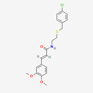 N-{2-[(4-chlorobenzyl)thio]ethyl}-3-(3,4-dimethoxyphenyl)acrylamide