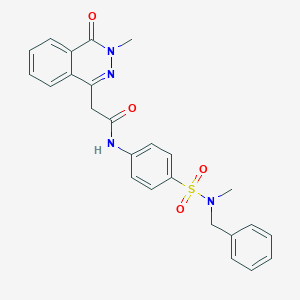 molecular formula C25H24N4O4S B498367 N-{4-[benzyl(methyl)sulfamoyl]phenyl}-2-(3-methyl-4-oxo-3,4-dihydrophthalazin-1-yl)acetamide 