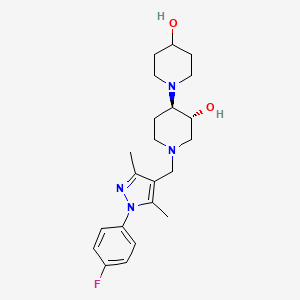 molecular formula C22H31FN4O2 B4983673 (3'R*,4'R*)-1'-{[1-(4-fluorophenyl)-3,5-dimethyl-1H-pyrazol-4-yl]methyl}-1,4'-bipiperidine-3',4-diol 