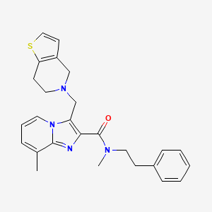 molecular formula C26H28N4OS B4983678 3-(6,7-dihydrothieno[3,2-c]pyridin-5(4H)-ylmethyl)-N,8-dimethyl-N-(2-phenylethyl)imidazo[1,2-a]pyridine-2-carboxamide 
