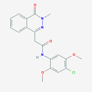 molecular formula C19H18ClN3O4 B498369 N-(4-chloro-2,5-dimethoxyphenyl)-2-(3-methyl-4-oxo-3,4-dihydro-1-phthalazinyl)acetamide 