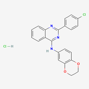 molecular formula C22H17Cl2N3O2 B4983699 2-(4-chlorophenyl)-N-(2,3-dihydro-1,4-benzodioxin-6-yl)-4-quinazolinamine hydrochloride 
