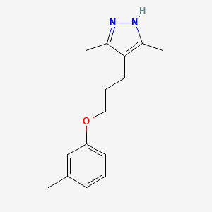 molecular formula C15H20N2O B4983700 3,5-dimethyl-4-[3-(3-methylphenoxy)propyl]-1H-pyrazole 