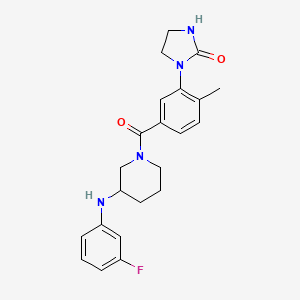 molecular formula C22H25FN4O2 B4983714 1-[5-({3-[(3-fluorophenyl)amino]-1-piperidinyl}carbonyl)-2-methylphenyl]-2-imidazolidinone 