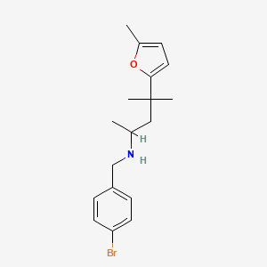 molecular formula C18H24BrNO B4983723 (4-bromobenzyl)[1,3-dimethyl-3-(5-methyl-2-furyl)butyl]amine 