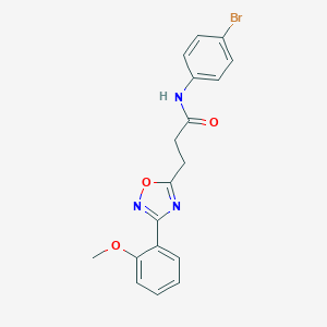 molecular formula C18H16BrN3O3 B498374 N-(4-bromophenyl)-3-[3-(2-methoxyphenyl)-1,2,4-oxadiazol-5-yl]propanamide 