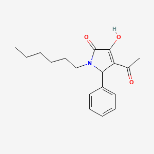 molecular formula C18H23NO3 B4983742 4-acetyl-1-hexyl-3-hydroxy-5-phenyl-1,5-dihydro-2H-pyrrol-2-one 
