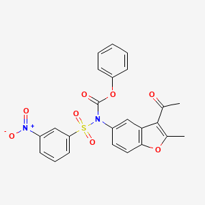 molecular formula C24H18N2O8S B4983749 phenyl (3-acetyl-2-methyl-1-benzofuran-5-yl)[(3-nitrophenyl)sulfonyl]carbamate 