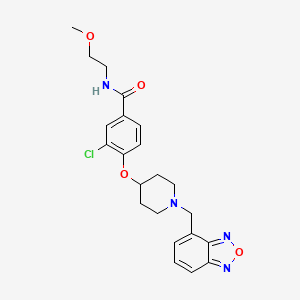 molecular formula C22H25ClN4O4 B4983751 4-{[1-(2,1,3-benzoxadiazol-4-ylmethyl)-4-piperidinyl]oxy}-3-chloro-N-(2-methoxyethyl)benzamide 